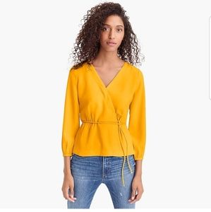 Jcrew Drapey Crepe Faux-Wrap Top